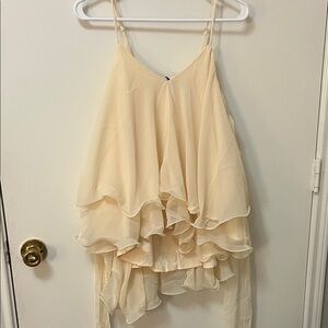 Cider Cream Layered Chiffon Tank Top
